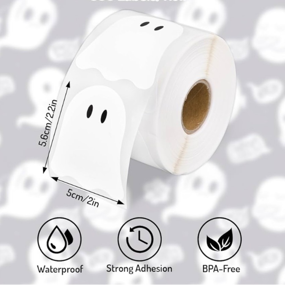 Ghost Design Custom Stickers! Approximately 2”, Handmade!